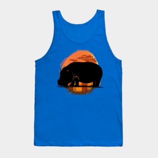 Hippo silhouette - savannah Tank Top